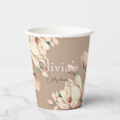 chic magnolia floral papieren bekers (Voorkant)