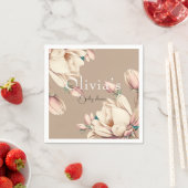 chic magnolia floral servet (Insitu)