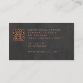 Chic Make-up Artiest QR Code Koper Zwart Visitekaartje (Achterkant)