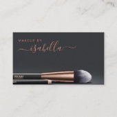 Chic Make-up Artiest QR Code Koper Zwart Visitekaartje (Voorkant)