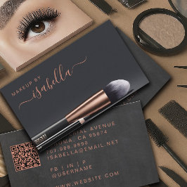 Chic Make-up Artiest QR Code Koper Zwart Visitekaartje