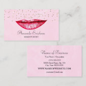 Chic Make-up Artist Pink Gold Faux Diamond Bling Visitekaartje (Voorkant / Achterkant)