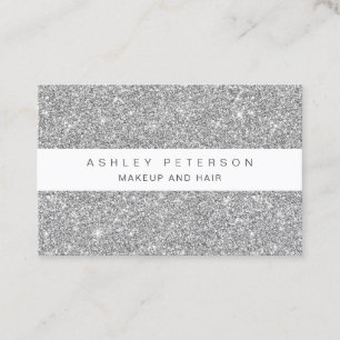 Chic make-up zilveren glitter sparkles sequeins visitekaartje