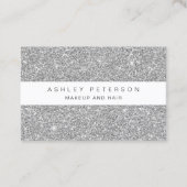 Chic make-up zilveren glitter sparkles sequeins visitekaartje (Voorkant)