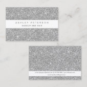 Chic make-up zilveren glitter sparkles sequeins visitekaartje (Voorkant / Achterkant)