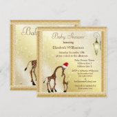 Chic Mam en Baby Giraffe Kerstmis Baby shower Kaart (Voorkant / Achterkant)