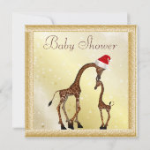 Chic Mam en Baby Giraffe Kerstmis Baby shower Kaart (Achterkant)