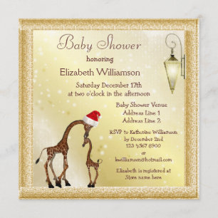 Chic Mam en Baby Giraffe Kerstmis Baby shower Kaart
