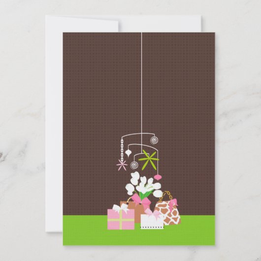 Chic mam Wieg Baby Girl Shower Kaart (Achterkant)