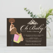 Chic Mama Baby shower nodigt uit | Afrikaans-Ameri Kaart (Staand voorkant)
