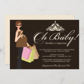 Chic Mama Baby shower nodigt uit Kaart (Voorkant / Achterkant)