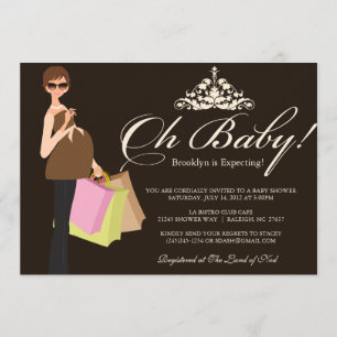 Chic Mama Baby shower nodigt uit Kaart