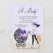 Chic mama en Buggy met cadeautjes Kaart (Voorkant / Achterkant)