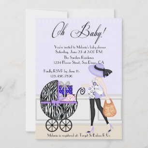 Chic mama en Buggy met cadeautjes Kaart