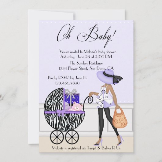 Chic mama en Buggy met cadeautjes Kaart (Voorkant)