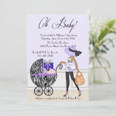 Chic mama en Buggy met cadeautjes Kaart (Staand voorkant)