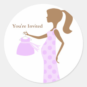 Chic mama om Baby shower-stickers te zijn Ronde Sticker