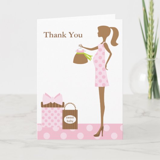 Chic mama om Baby shower Wenskaarten te zijn Bedankkaart (Voorkant)