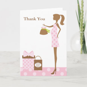 Chic mama om Baby shower Wenskaarten te zijn Bedankkaart