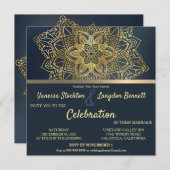 Chic Mandala Floral Wedding Uitnodiging (Voorkant / Achterkant)