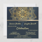 Chic Mandala Floral Wedding Uitnodiging (Voorkant)