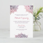 Chic Mandala Mehndi Ceremony Wedding Uitnodiging (Staand voorkant)
