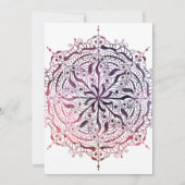 Chic Mandala Mehndi Ceremony Wedding Uitnodiging (Achterkant)