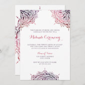 Chic Mandala Mehndi Ceremony Wedding Uitnodiging (Voorkant / Achterkant)