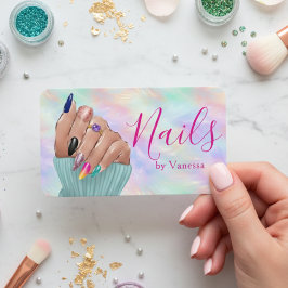 Chic Manicurist Artist Iridescent Opal Nail Salon Visitekaartje