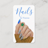 Chic Manicurist Stylish Nail Technician QR Code Visitekaartje (Voorkant)
