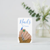 Chic Manicurist Stylish Nail Technician QR Code Visitekaartje (Staand voorkant)