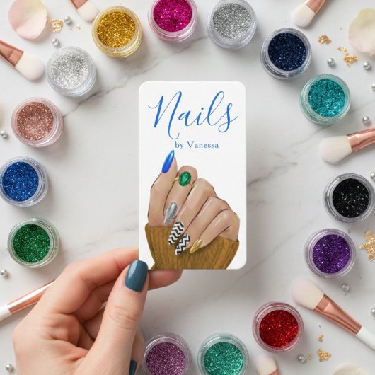 Chic Manicurist Stylish Nail Technician QR Code Visitekaartje