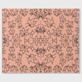 Chic Maple Leaf Outline Aangepaste Kleur Gift Cadeaupapier (Vlak)