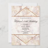 Chic Marble Birthday Party Invitation Kaart (Achterkant)