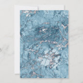 Chic Marble Blue Silver Wedding Uitnodiging (Achterkant)
