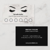 Chic Marble Browbar Eyelash Custom Loyalty Visitekaartje (Voorkant / Achterkant)