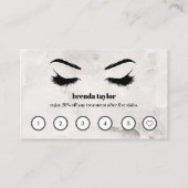 Chic Marble Browbar Eyelash Custom Loyalty Visitekaartje (Voorkant)