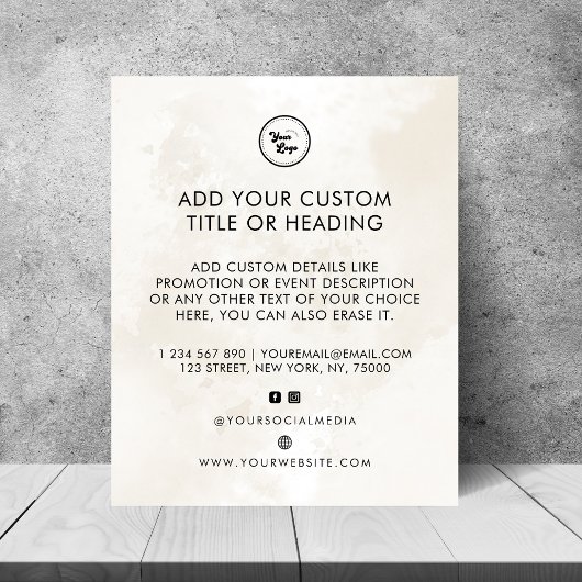 Chic Marble Custom Business Logo & Social Media Flyer