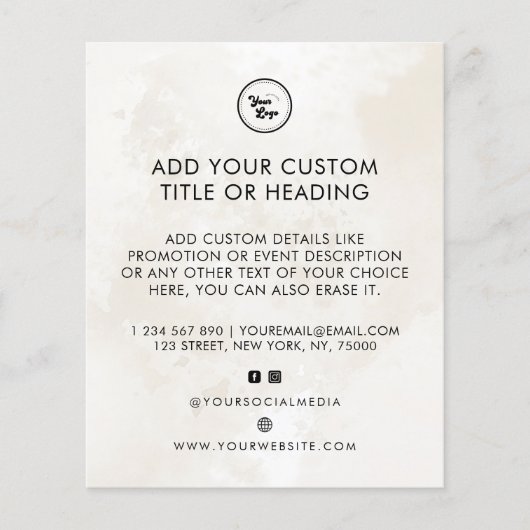 Chic Marble Custom Business Logo & Social Media Flyer (Voorkant)