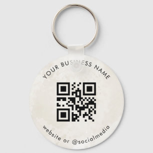 Chic Marble Custom Business Qr Code Scan Sleutelha Sleutelhanger