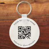 Chic Marble Custom Business Qr Code Scan Sleutelha Sleutelhanger (Voorkant)