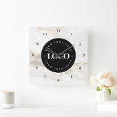 Chic Marble Custom Logo Business Company Kantoor Vierkante Klok (Huis)