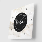Chic Marble Custom Logo Business Company Kantoor Vierkante Klok (Hoek)