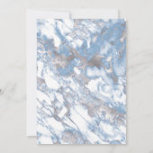 Chic Marble Dusty Blue Silver Wedding Kaart (Achterkant)