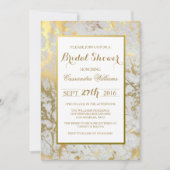 Chic Marble en Gold Bridal Shower Kaart (Voorkant)