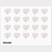 Chic Marble en Roos Gold Foil Geometric Heart Hart Sticker (Vel)