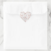 Chic Marble en Roos Gold Foil Geometric Heart Hart Sticker (Tas)
