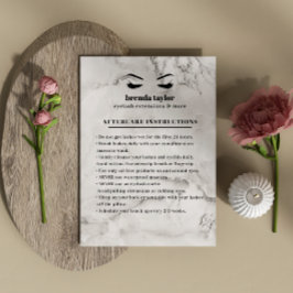 Chic Marble Eyelash Browbar Instructies voor nazor Visitekaartje