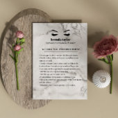 Chic Marble Eyelash Browbar Instructies voor nazor Visitekaartje