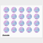 Chic Marble | Glamour Glam Paars Blauw Afstuderen Ronde Sticker (Vel)